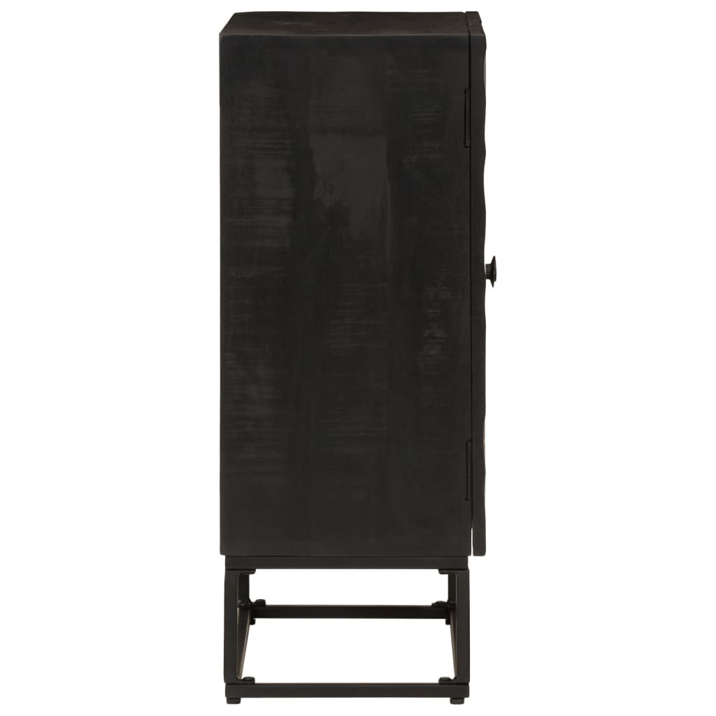 vidaXL Servantă, neagră, 55x30x76 cm, lemn masiv de mango și fier vidaXL Servantă, neagră, 55x30x76 cm, lemn masiv de mango și fier