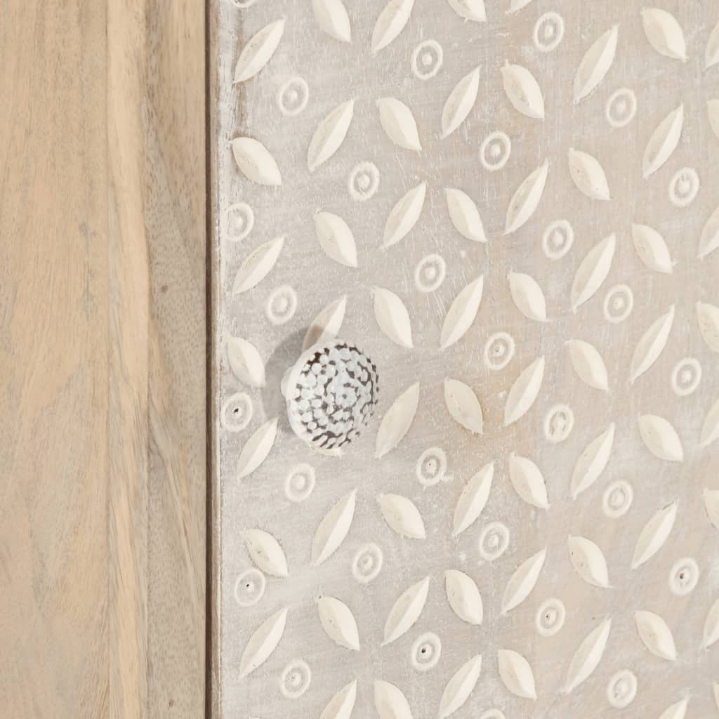 vidaXL Noptieră, neagră, 40x30x50 cm, lemn masiv de mango și fier