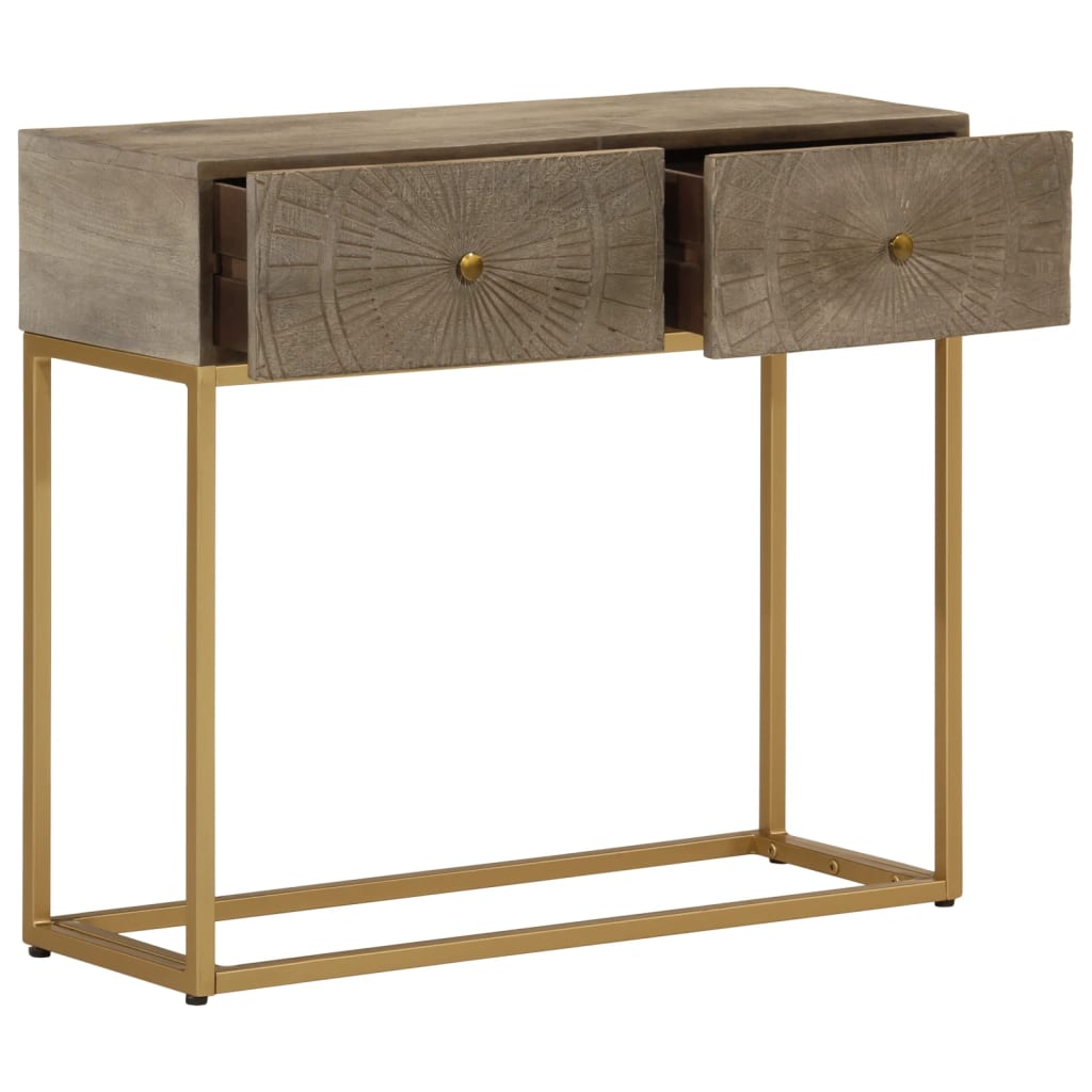 vidaXL Masă consolă, 90x30x76 cm, lemn masiv de mango și fier vidaXL Masă consolă, 90x30x76 cm, lemn masiv de mango și fier