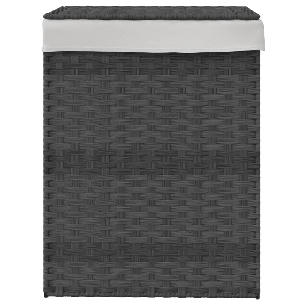 vidaXL Coș de rufe cu capac, gri, 46x33x60 cm, poliratan vidaXL Coș de rufe cu capac, gri, 46x33x60 cm, poliratan