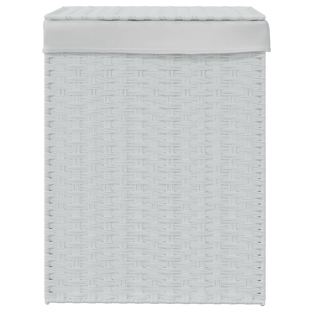 vidaXL Coș de rufe cu capac, alb, 46x33x60 cm, poliratan vidaXL Coș de rufe cu capac, alb, 46x33x60 cm, poliratan