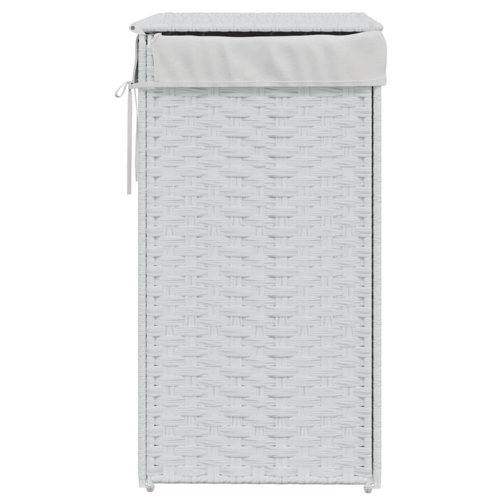 vidaXL Coș de rufe cu capac, alb, 46x33x60 cm, poliratan vidaXL Coș de rufe cu capac, alb, 46x33x60 cm, poliratan