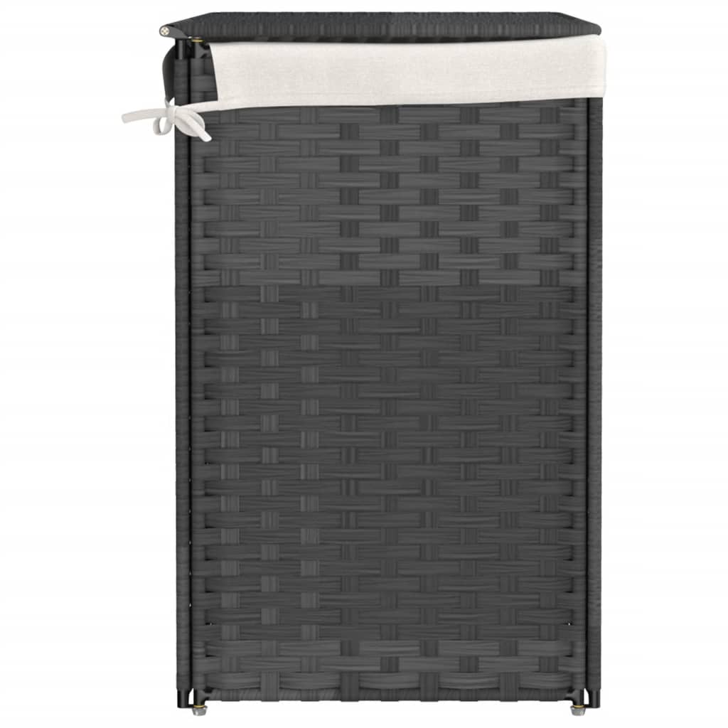 vidaXL Coș de rufe cu 2 secțiuni, gri, 53x35x57 cm, poliratan vidaXL Coș de rufe cu 2 secțiuni, gri, 53x35x57 cm, poliratan