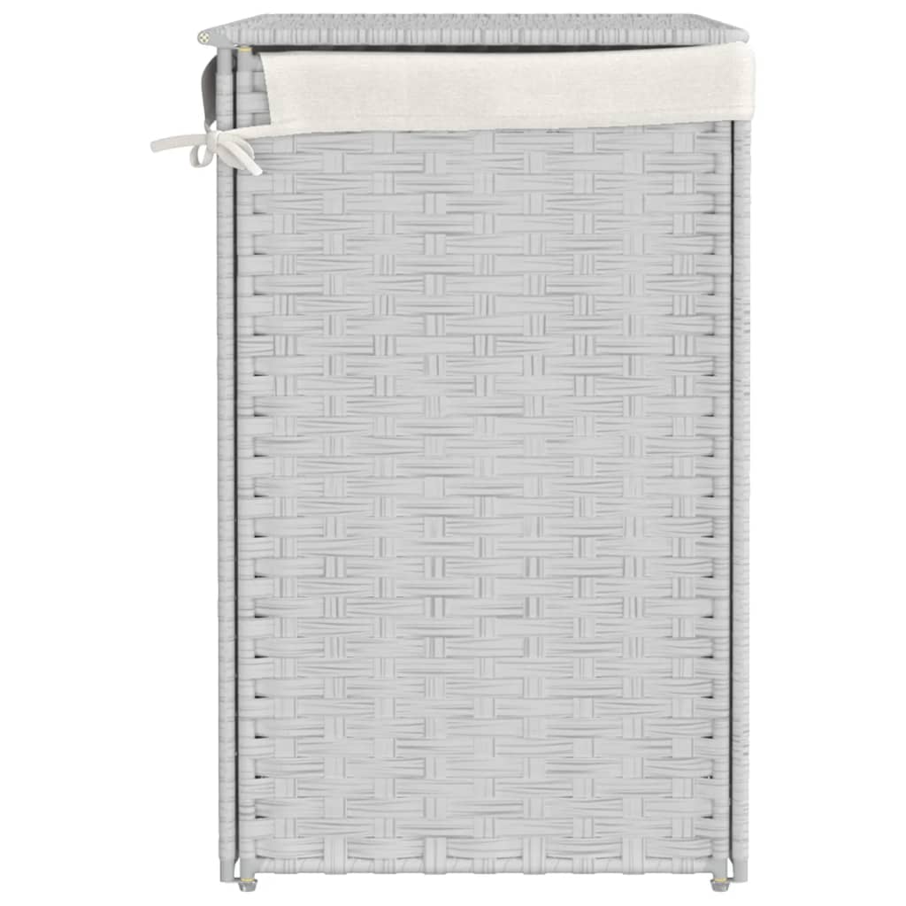 vidaXL Coș de rufe cu 2 secțiuni, alb, 53x35x57 cm, poliratan vidaXL Coș de rufe cu 2 secțiuni, alb, 53x35x57 cm, poliratan
