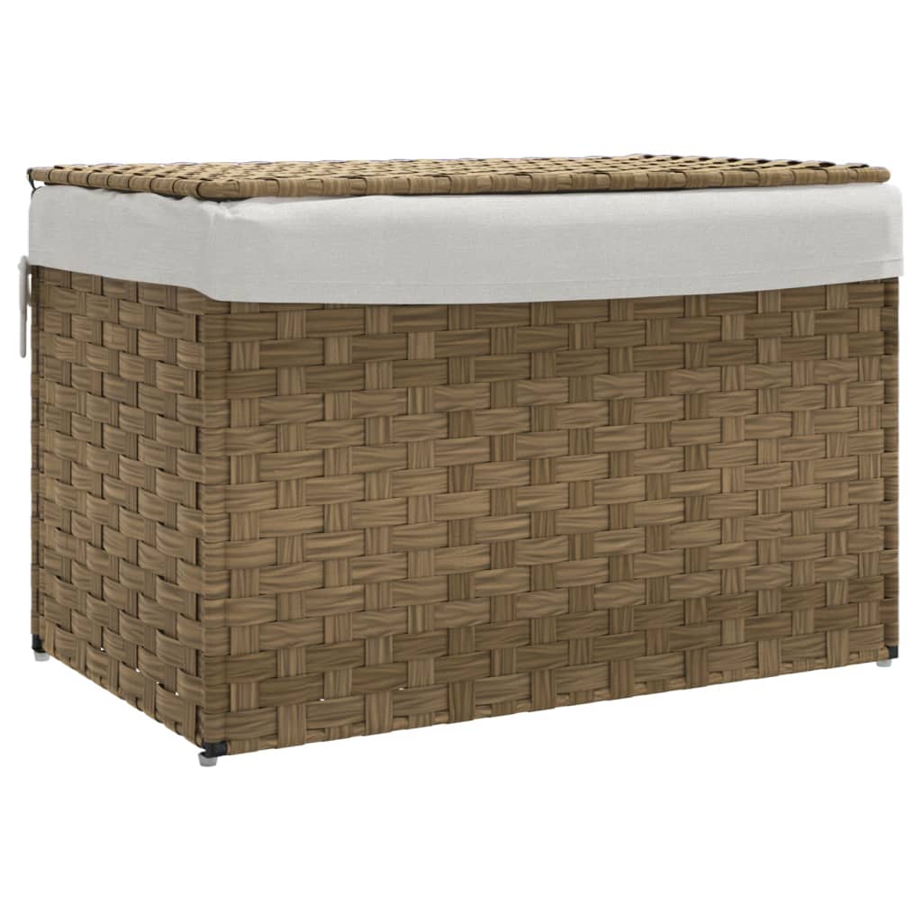 vidaXL Coș de rufe cu capac, 55,5x35x34 cm, poliratan vidaXL Coș de rufe cu capac, 55,5x35x34 cm, poliratan