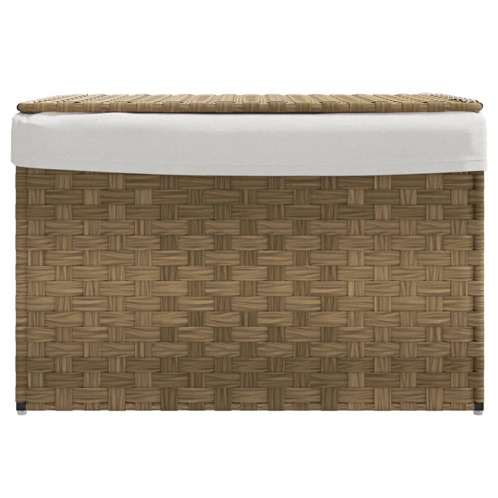 vidaXL Coș de rufe cu capac, 55,5x35x34 cm, poliratan vidaXL Coș de rufe cu capac, 55,5x35x34 cm, poliratan