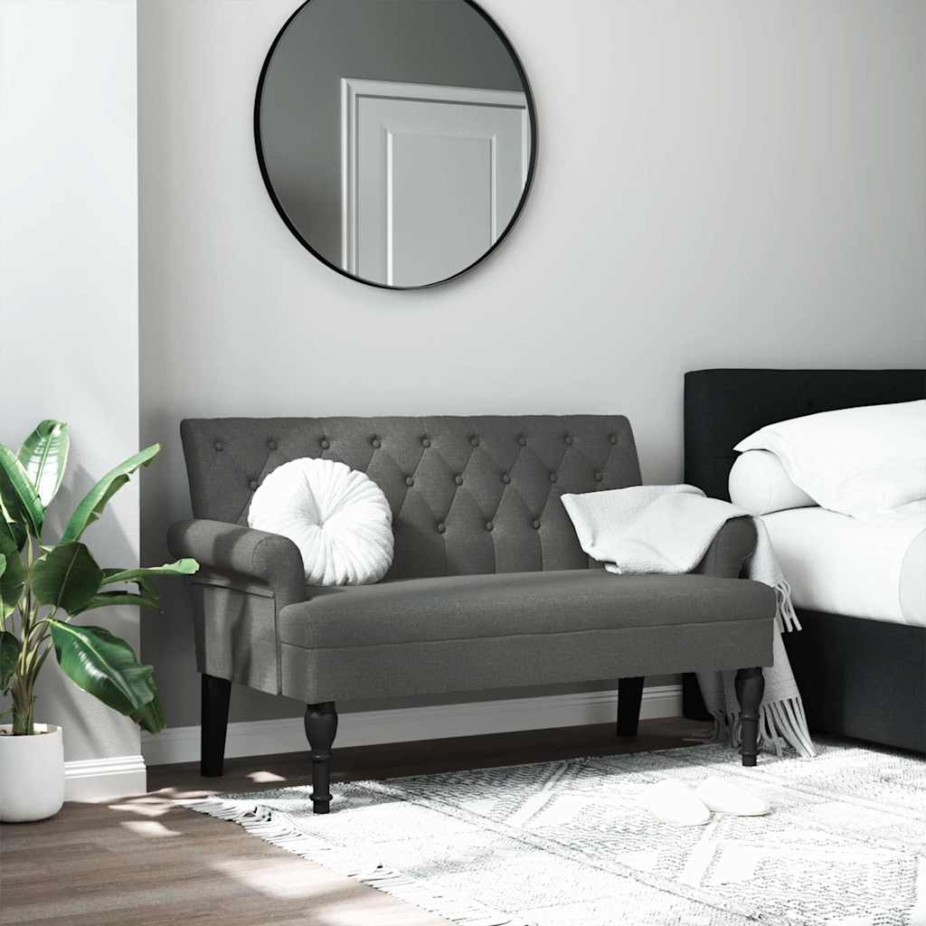 vidaXL Bancă cu spătar, gri închis, 120x62x75,5 cm, material textil vidaXL Bancă cu spătar, gri închis, 120x62x75,5 cm, material textil
