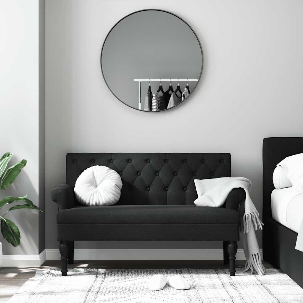 vidaXL Bancă cu spătar, negru, 120x62x75,5 cm, textil