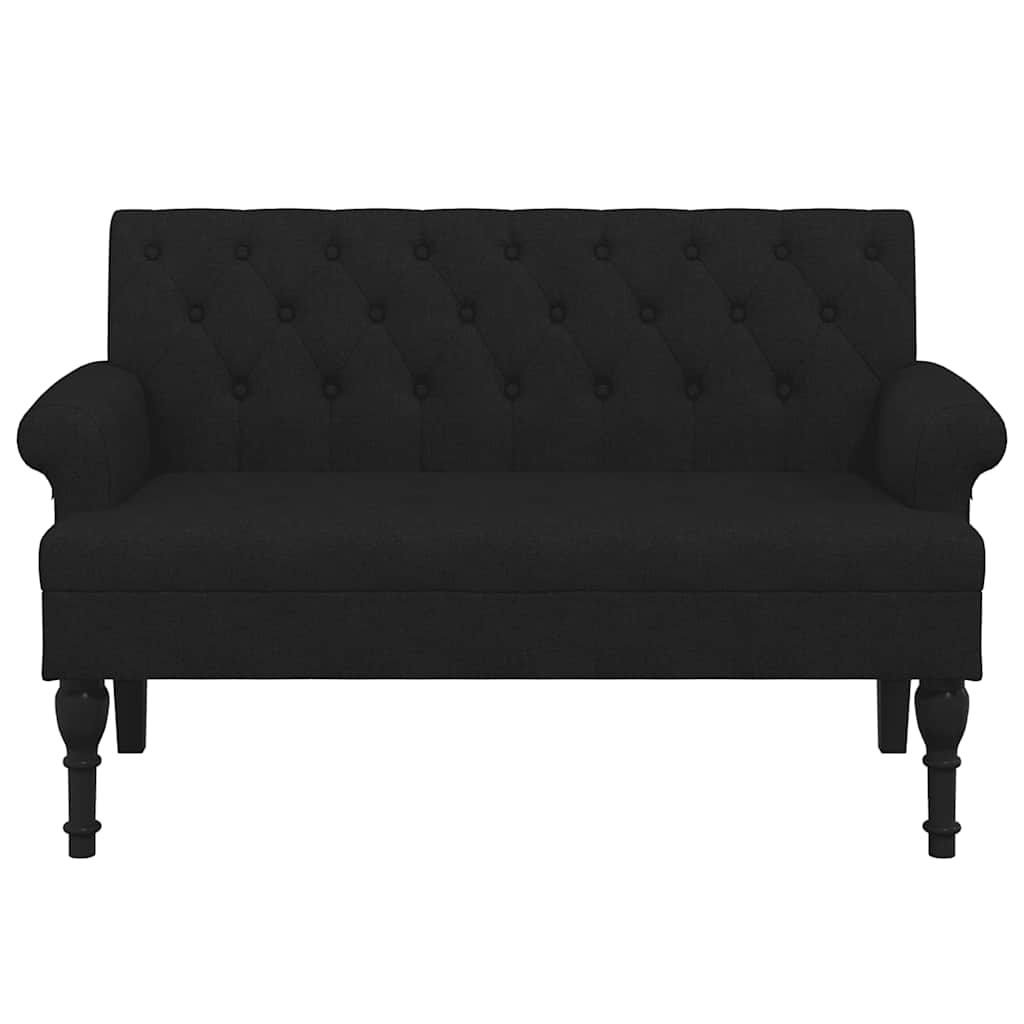 vidaXL Bancă cu spătar, negru, 120x62x75,5 cm, textil