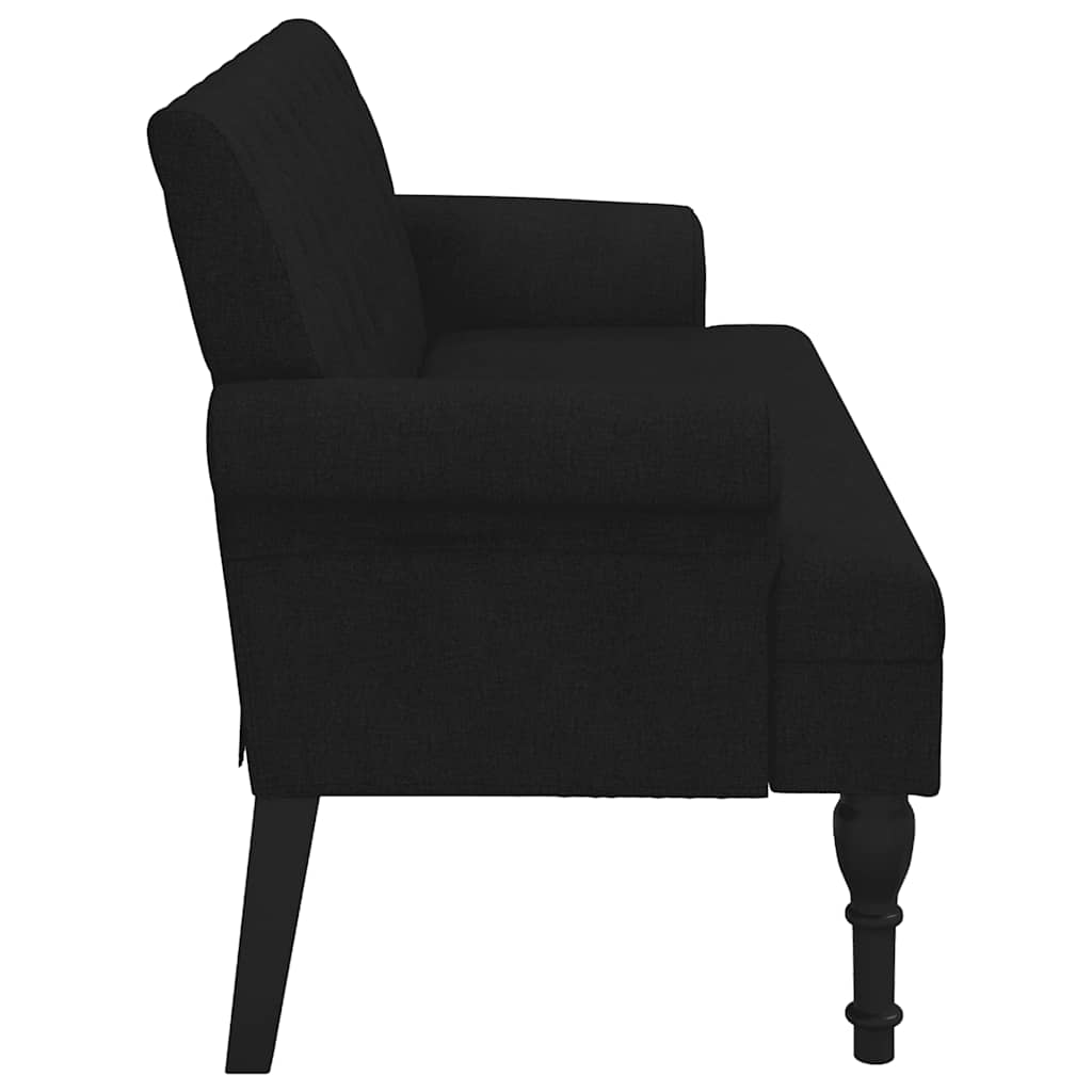 vidaXL Bancă cu spătar, negru, 120x62x75,5 cm, textil