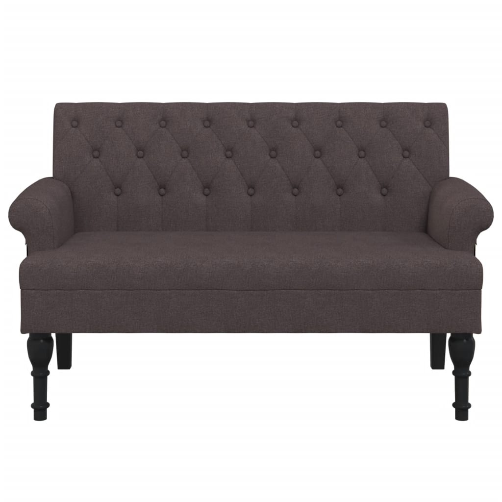 vidaXL Banchetă cu spătar, maro închis, 120x62x75,5 cm, textil vidaXL Banchetă cu spătar, maro închis, 120x62x75,5 cm, textil