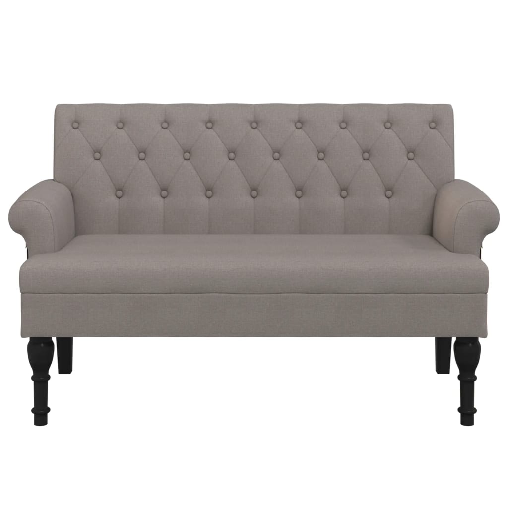 vidaXL Bancă cu spătar, gri taupe, 120x62x75,5 cm, textil vidaXL Bancă cu spătar, gri taupe, 120x62x75,5 cm, textil