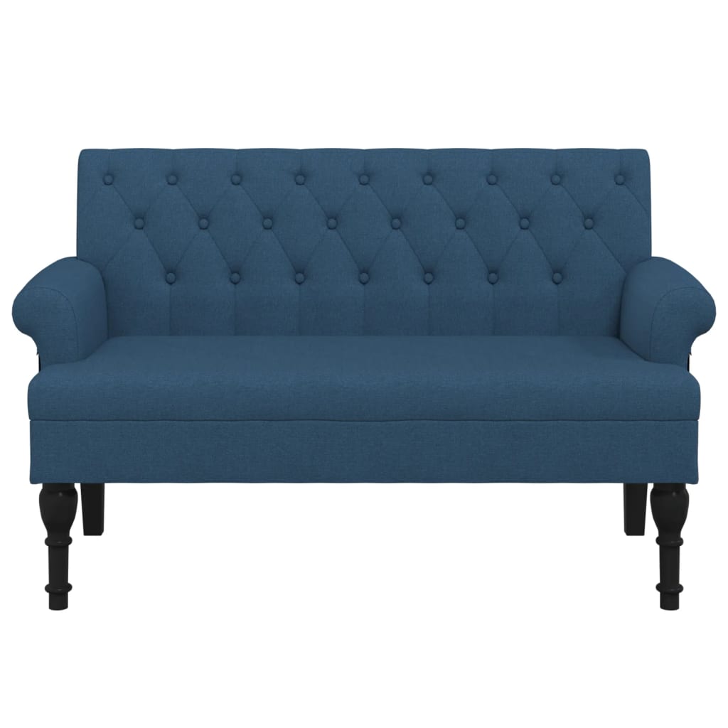 vidaXL Bancă cu spătar, albastru, 120x62x75,5 cm, textil