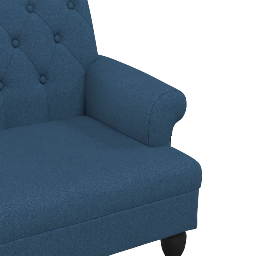 vidaXL Bancă cu spătar, albastru, 120x62x75,5 cm, textil