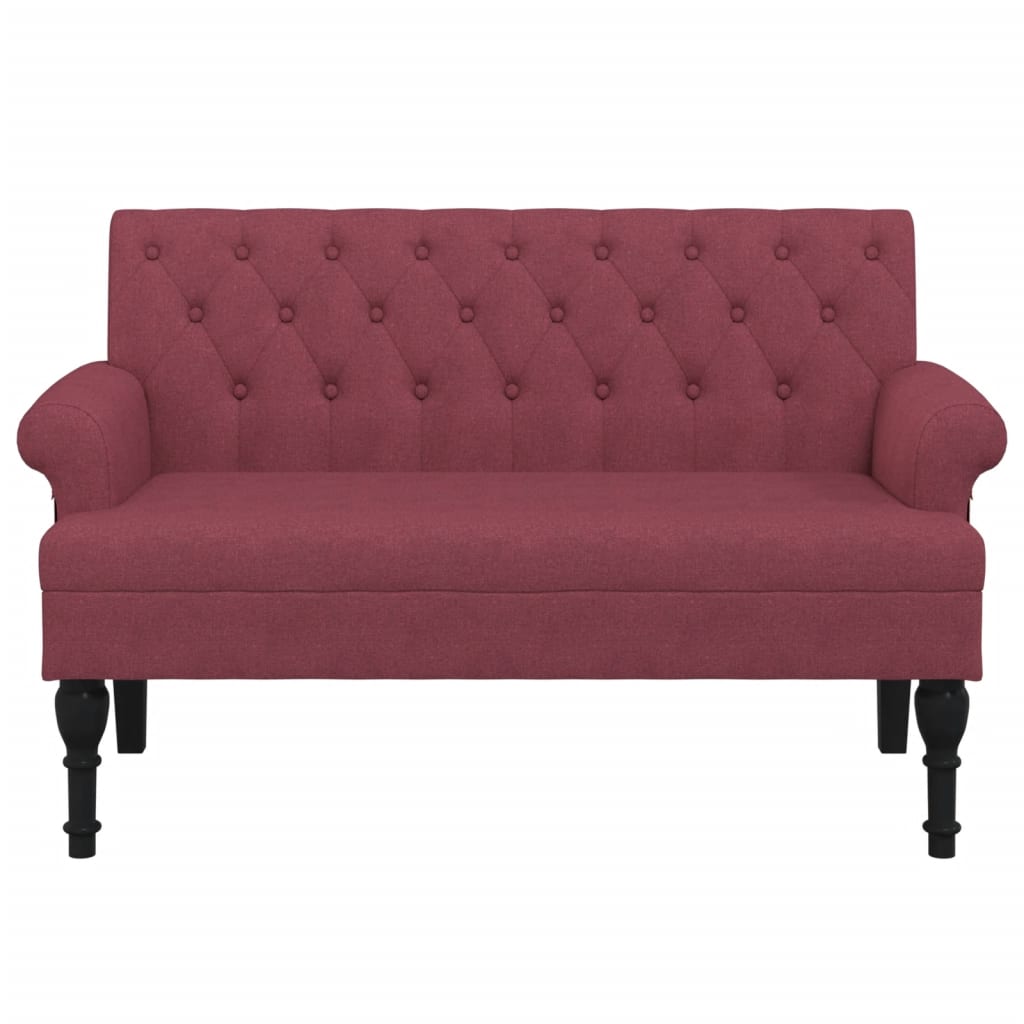 vidaXL Bancă cu spătar, roșu vin, 120x62x75,5 cm, textil