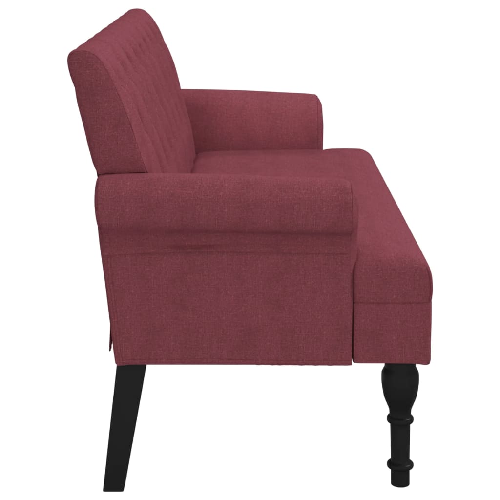 vidaXL Bancă cu spătar, roșu vin, 120x62x75,5 cm, textil