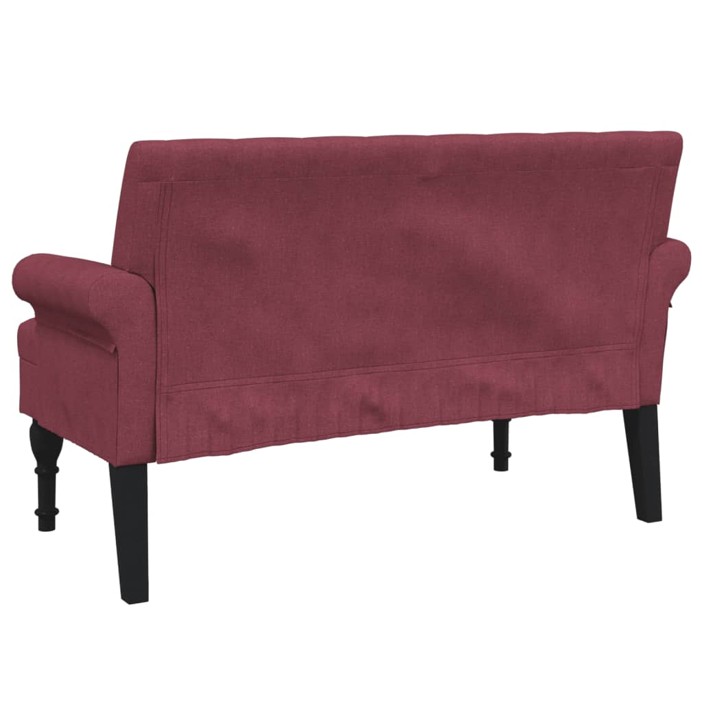 vidaXL Bancă cu spătar, roșu vin, 120x62x75,5 cm, textil