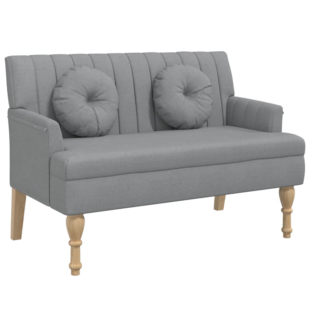 vidaXL Banchetă cu perne, gri deschis, 113x64,5x75,5 cm, textil vidaXL Banchetă cu perne, gri deschis, 113x64,5x75,5 cm, textil
