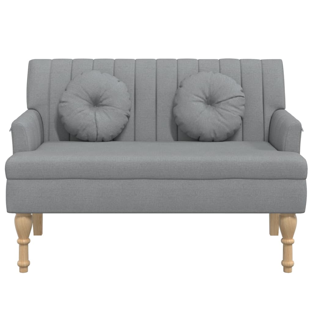 vidaXL Banchetă cu perne, gri deschis, 113x64,5x75,5 cm, textil vidaXL Banchetă cu perne, gri deschis, 113x64,5x75,5 cm, textil