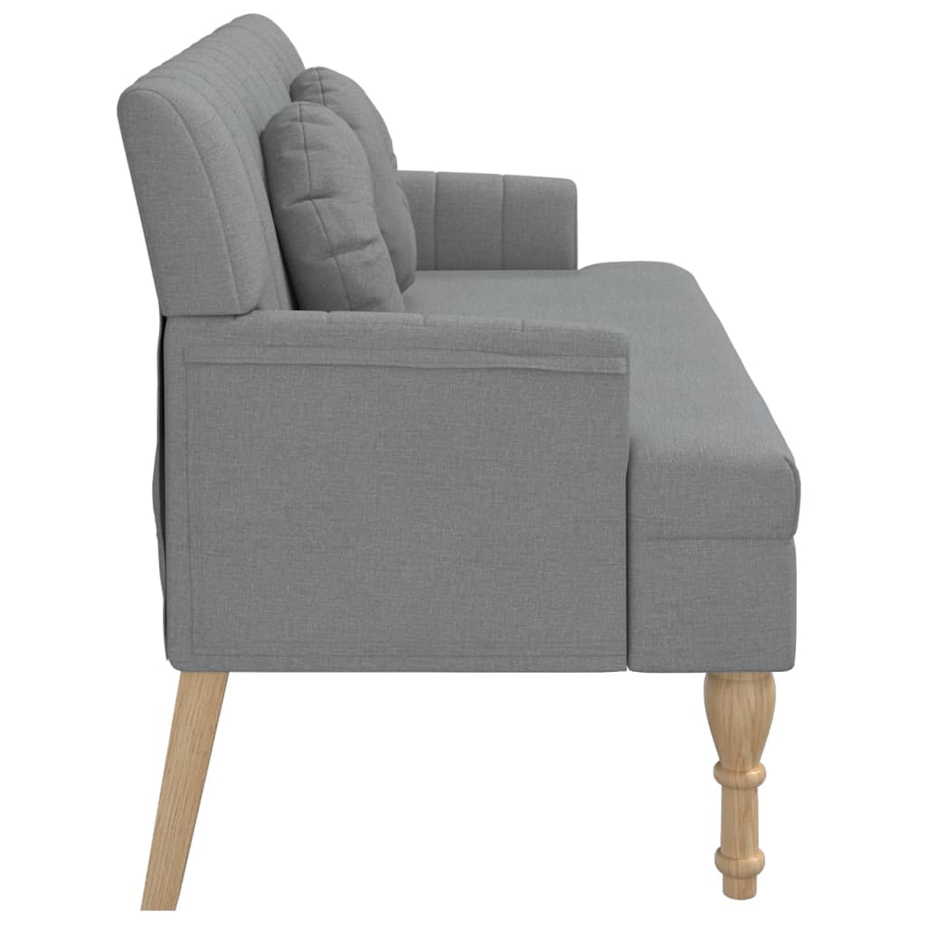 vidaXL Banchetă cu perne, gri deschis, 113x64,5x75,5 cm, textil vidaXL Banchetă cu perne, gri deschis, 113x64,5x75,5 cm, textil