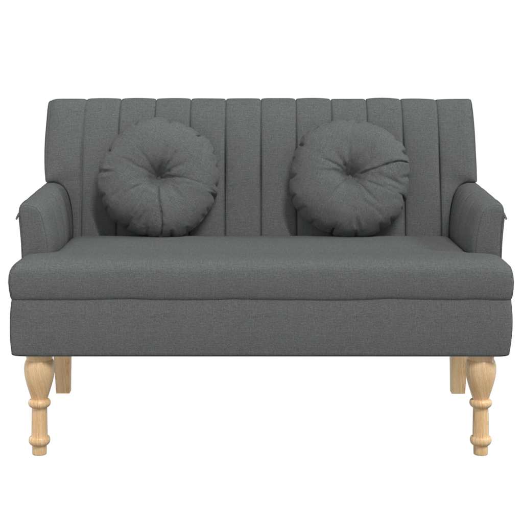 vidaXL Banchetă cu perne, gri închis, 113x64,5x75,5 cm, textil vidaXL Banchetă cu perne, gri închis, 113x64,5x75,5 cm, textil