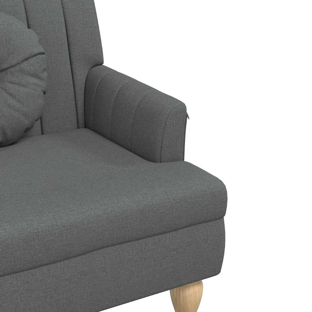 vidaXL Banchetă cu perne, gri închis, 113x64,5x75,5 cm, textil vidaXL Banchetă cu perne, gri închis, 113x64,5x75,5 cm, textil