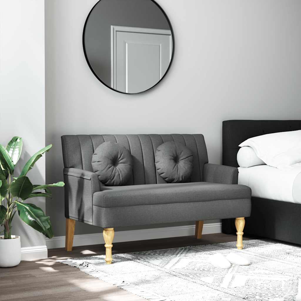 vidaXL Banchetă cu perne, gri închis, 113x64,5x75,5 cm, textil vidaXL Banchetă cu perne, gri închis, 113x64,5x75,5 cm, textil