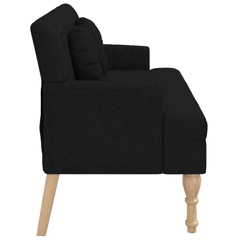vidaXL Banchetă cu perne, negru, 113x64,5x75,5 cm, textil vidaXL Banchetă cu perne, negru, 113x64,5x75,5 cm, textil