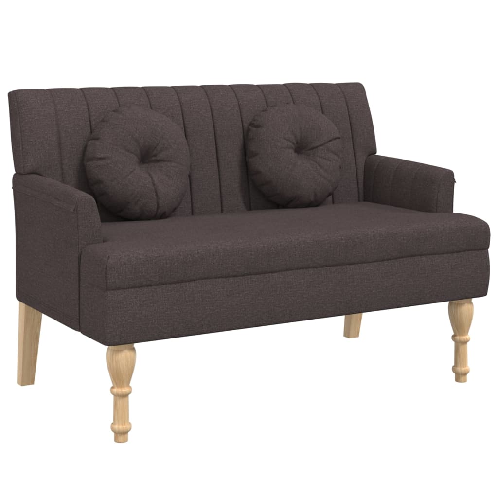 vidaXL Banchetă cu perne, maro închis, 113x64,5x75,5 cm, textil vidaXL Banchetă cu perne, maro închis, 113x64,5x75,5 cm, textil