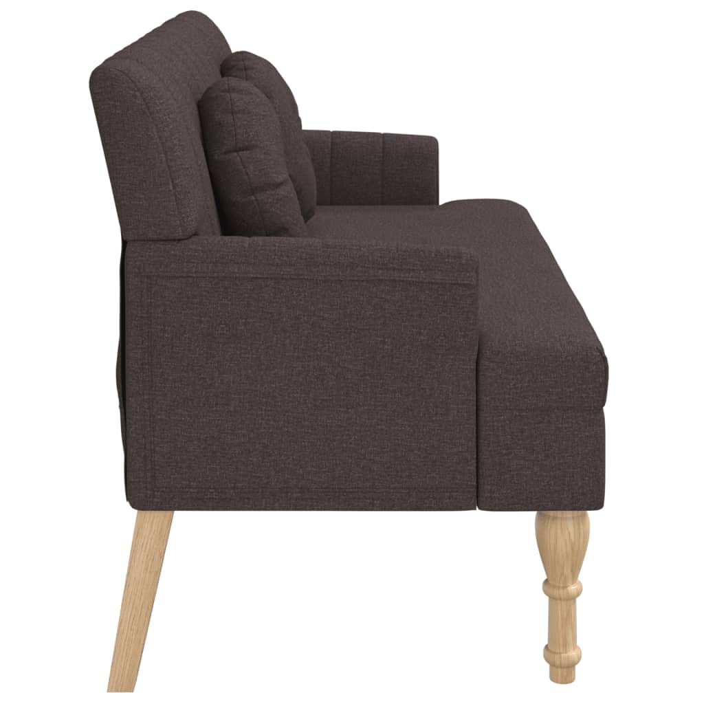 vidaXL Banchetă cu perne, maro închis, 113x64,5x75,5 cm, textil vidaXL Banchetă cu perne, maro închis, 113x64,5x75,5 cm, textil