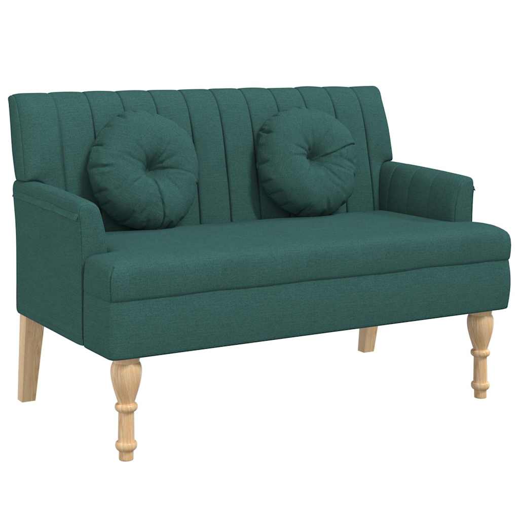 vidaXL Banchetă cu perne, verde închis, 113x64,5x75,5 cm, textil vidaXL Banchetă cu perne, verde închis, 113x64,5x75,5 cm, textil