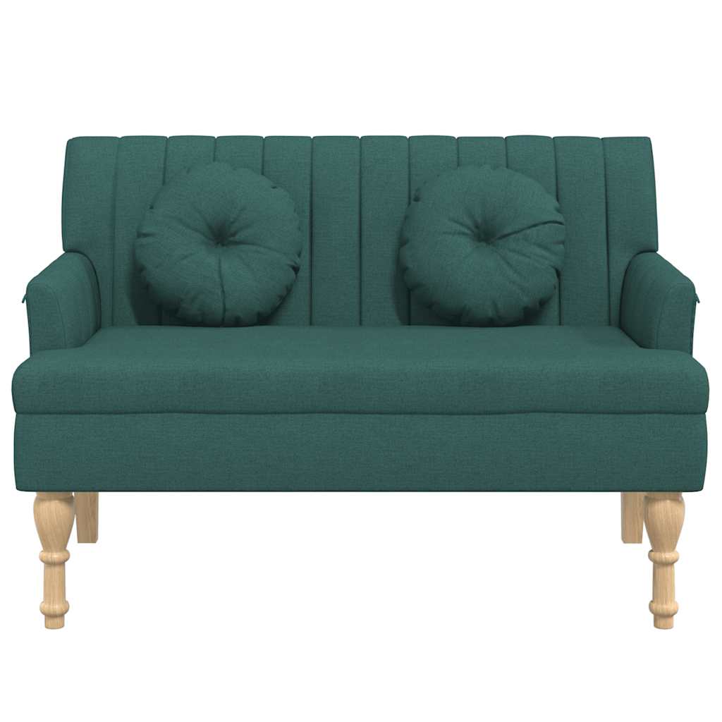 vidaXL Banchetă cu perne, verde închis, 113x64,5x75,5 cm, textil vidaXL Banchetă cu perne, verde închis, 113x64,5x75,5 cm, textil