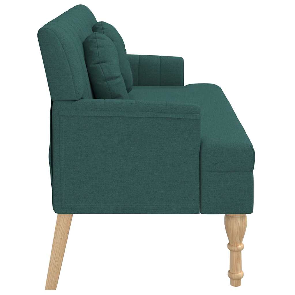 vidaXL Banchetă cu perne, verde închis, 113x64,5x75,5 cm, textil vidaXL Banchetă cu perne, verde închis, 113x64,5x75,5 cm, textil