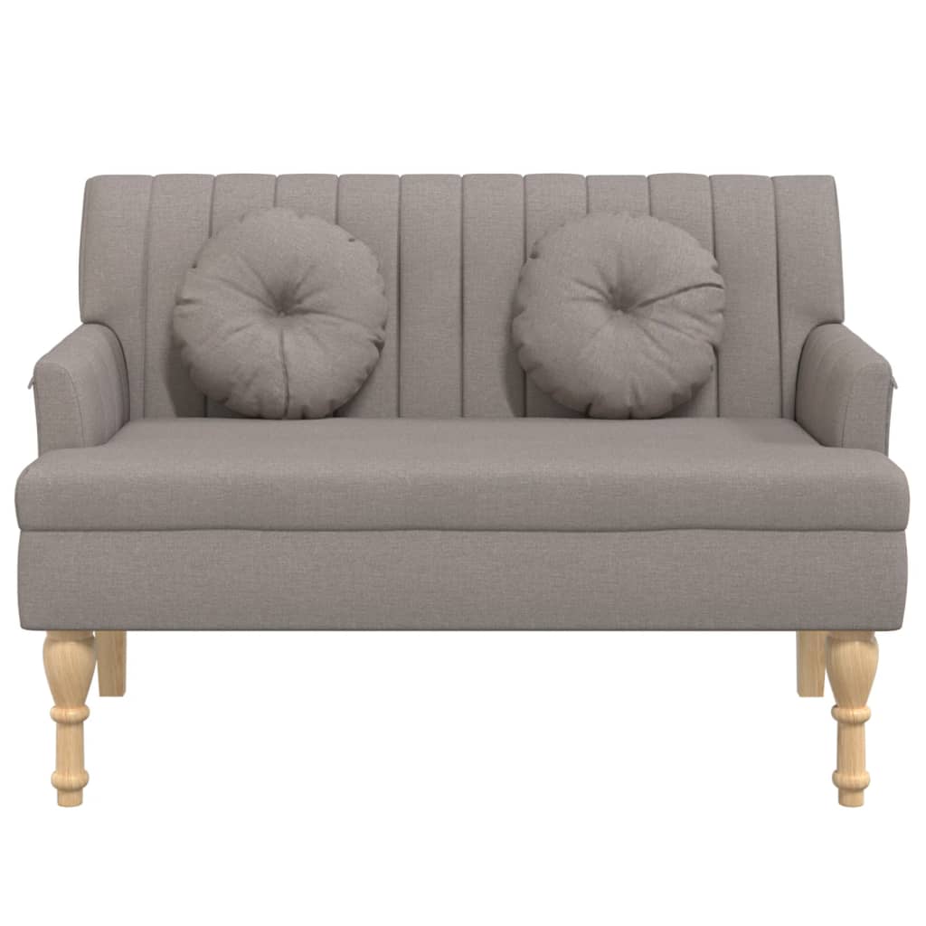 vidaXL Banchetă cu perne, gri taupe, 113x64,5x75,5 cm, textil vidaXL Banchetă cu perne, gri taupe, 113x64,5x75,5 cm, textil
