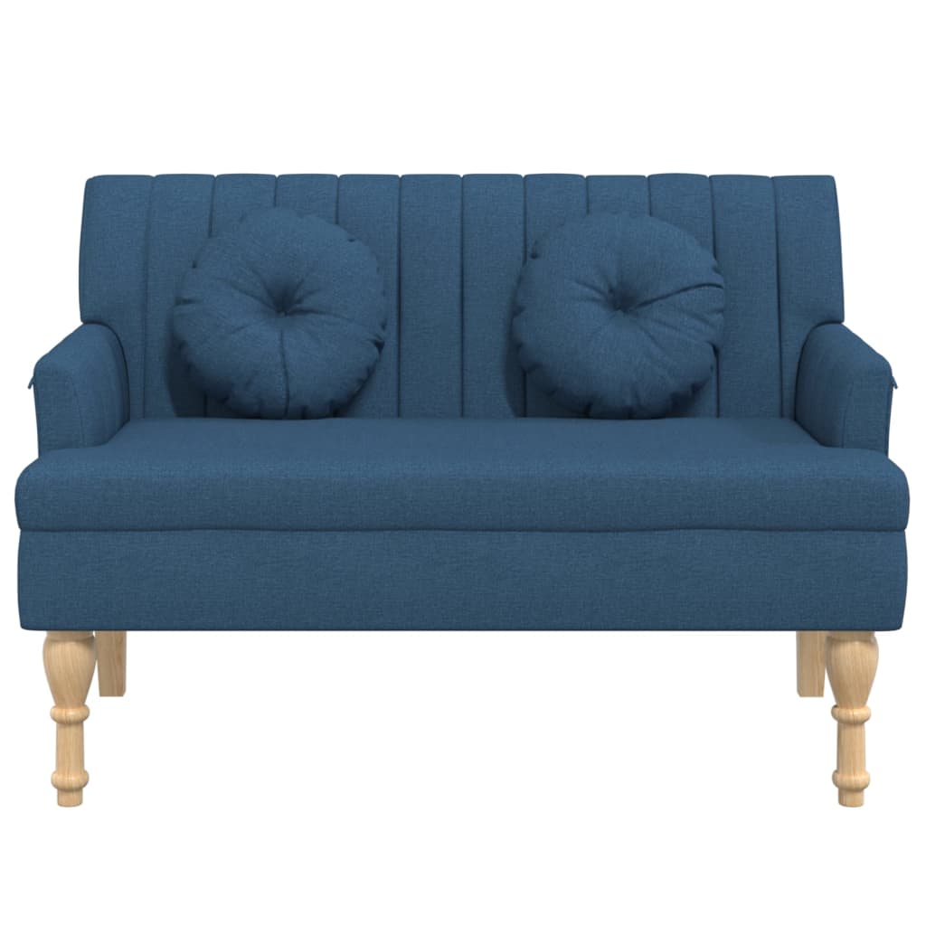 vidaXL Banchetă cu perne, albastru, 113x64,5x75,5 cm, textil vidaXL Banchetă cu perne, albastru, 113x64,5x75,5 cm, textil
