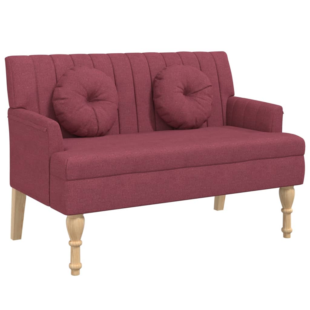 vidaXL Banchetă cu perne, roșu vin, 113x64,5x75,5 cm, textil vidaXL Banchetă cu perne, roșu vin, 113x64,5x75,5 cm, textil
