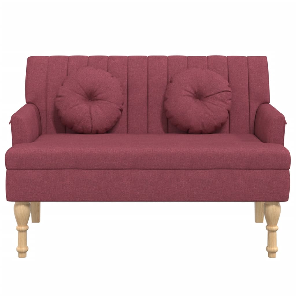 vidaXL Banchetă cu perne, roșu vin, 113x64,5x75,5 cm, textil vidaXL Banchetă cu perne, roșu vin, 113x64,5x75,5 cm, textil