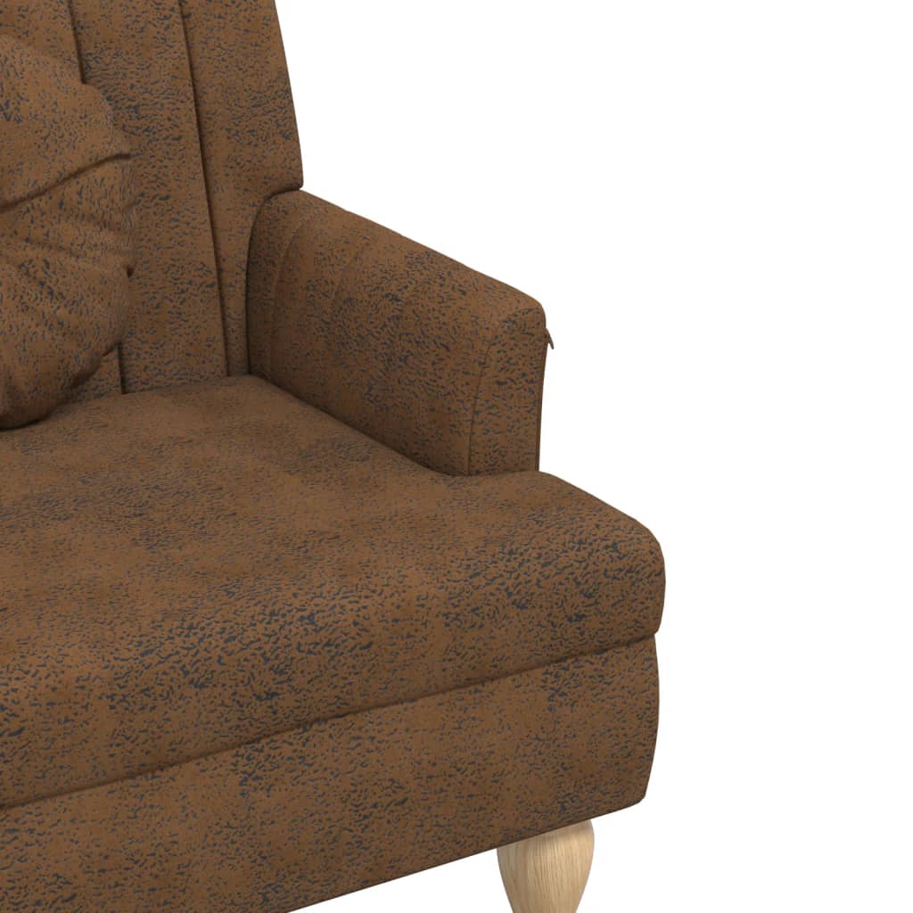 vidaXL Banchetă spătar maro 113x64,5x75,5 cm, piele întoarsă ecologică vidaXL Banchetă spătar maro 113x64,5x75,5 cm, piele întoarsă ecologică