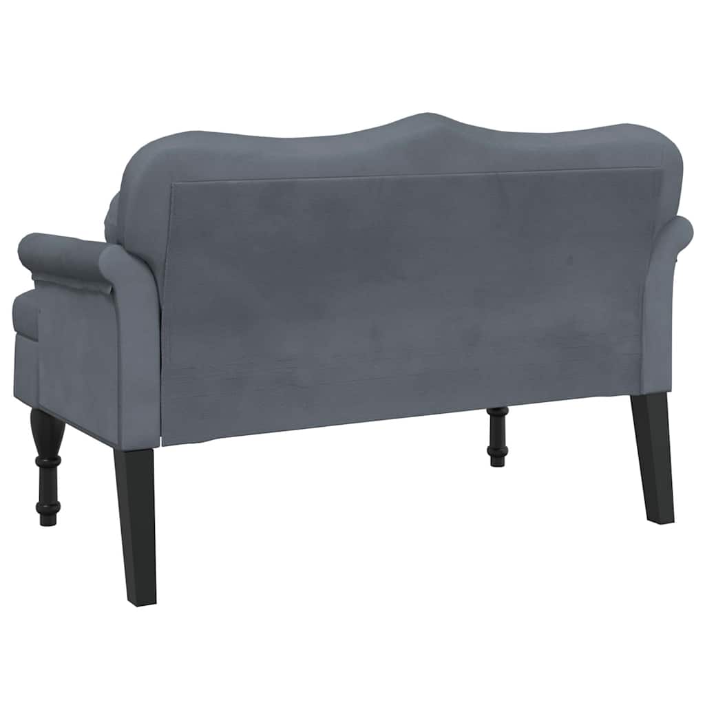 vidaXL Banchetă cu perne, gri închis, 120,5x65x75 cm, catifea vidaXL Banchetă cu perne, gri închis, 120,5x65x75 cm, catifea