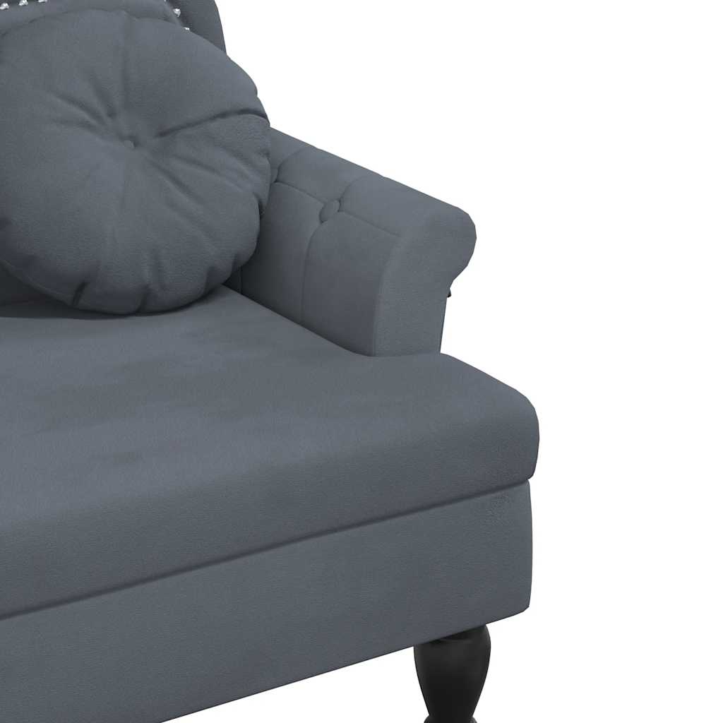 vidaXL Banchetă cu perne, gri închis, 120,5x65x75 cm, catifea vidaXL Banchetă cu perne, gri închis, 120,5x65x75 cm, catifea