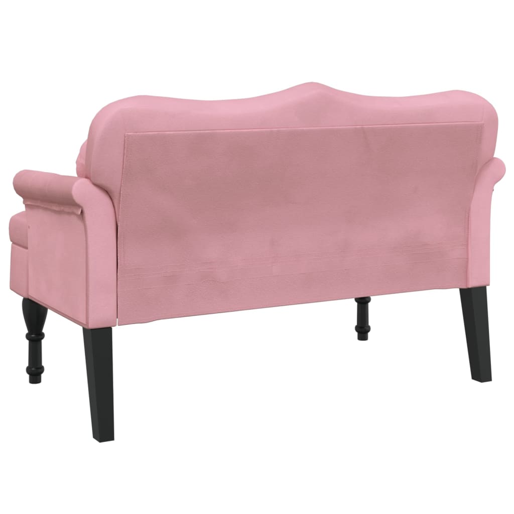 vidaXL Banchetă cu perne roz, 120,5x65x75 cm, catifea vidaXL Banchetă cu perne roz, 120,5x65x75 cm, catifea