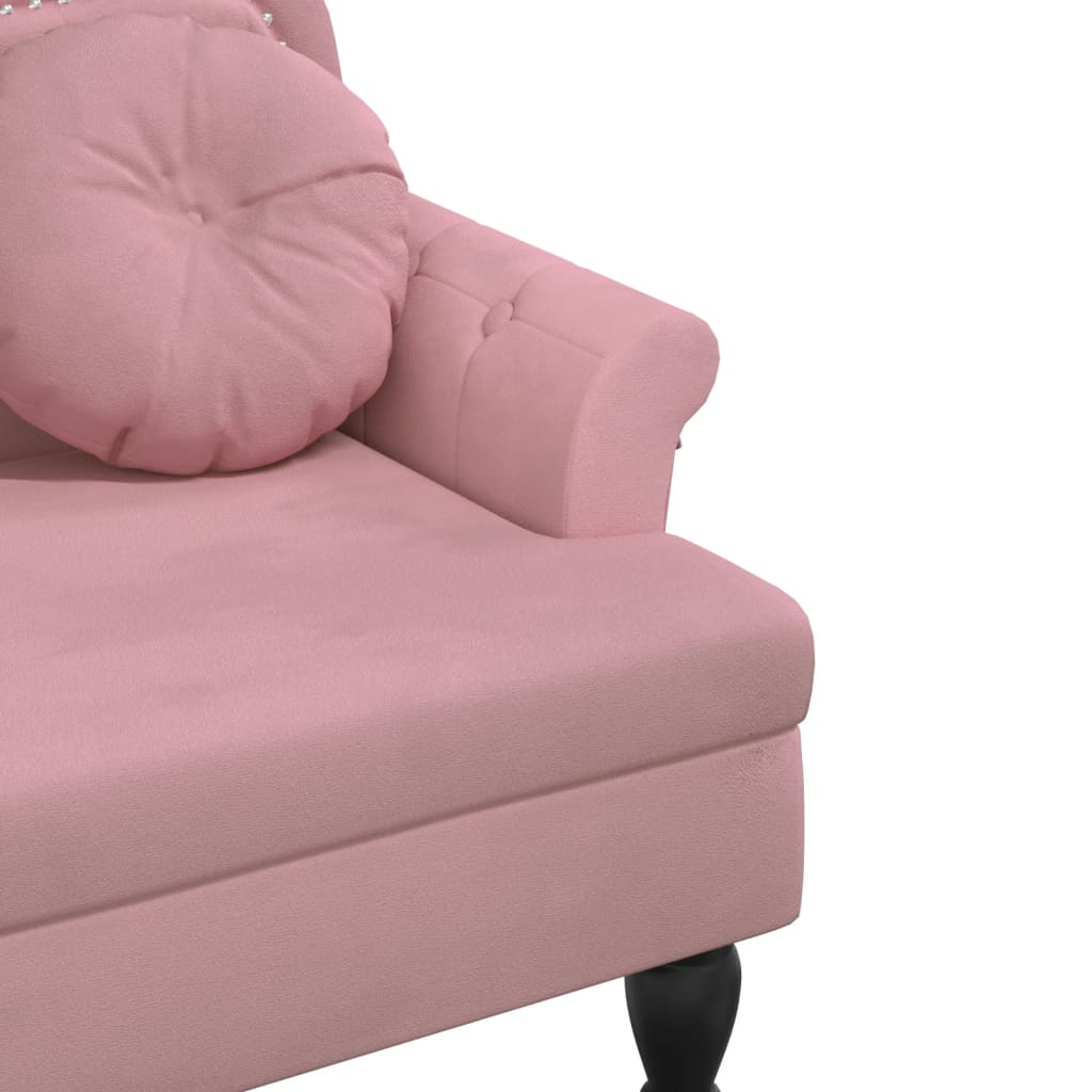 vidaXL Banchetă cu perne roz, 120,5x65x75 cm, catifea vidaXL Banchetă cu perne roz, 120,5x65x75 cm, catifea
