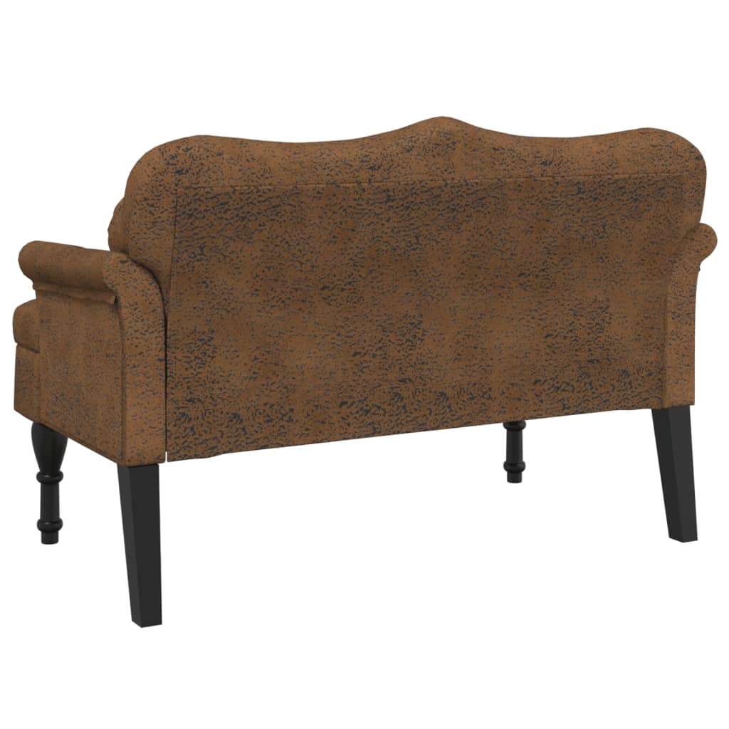 vidaXL Banchetă cu perne, maro, 120,5x65x75 cm, piele întoarsă eco vidaXL Banchetă cu perne, maro, 120,5x65x75 cm, piele întoarsă eco