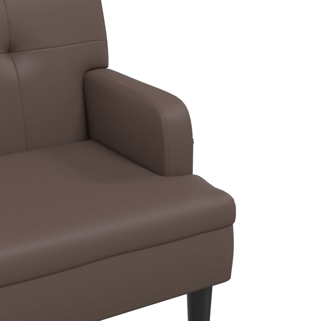 vidaXL Banchetă cu spătar, maro, 112x65,5x75 cm, piele ecologică vidaXL Banchetă cu spătar, maro, 112x65,5x75 cm, piele ecologică