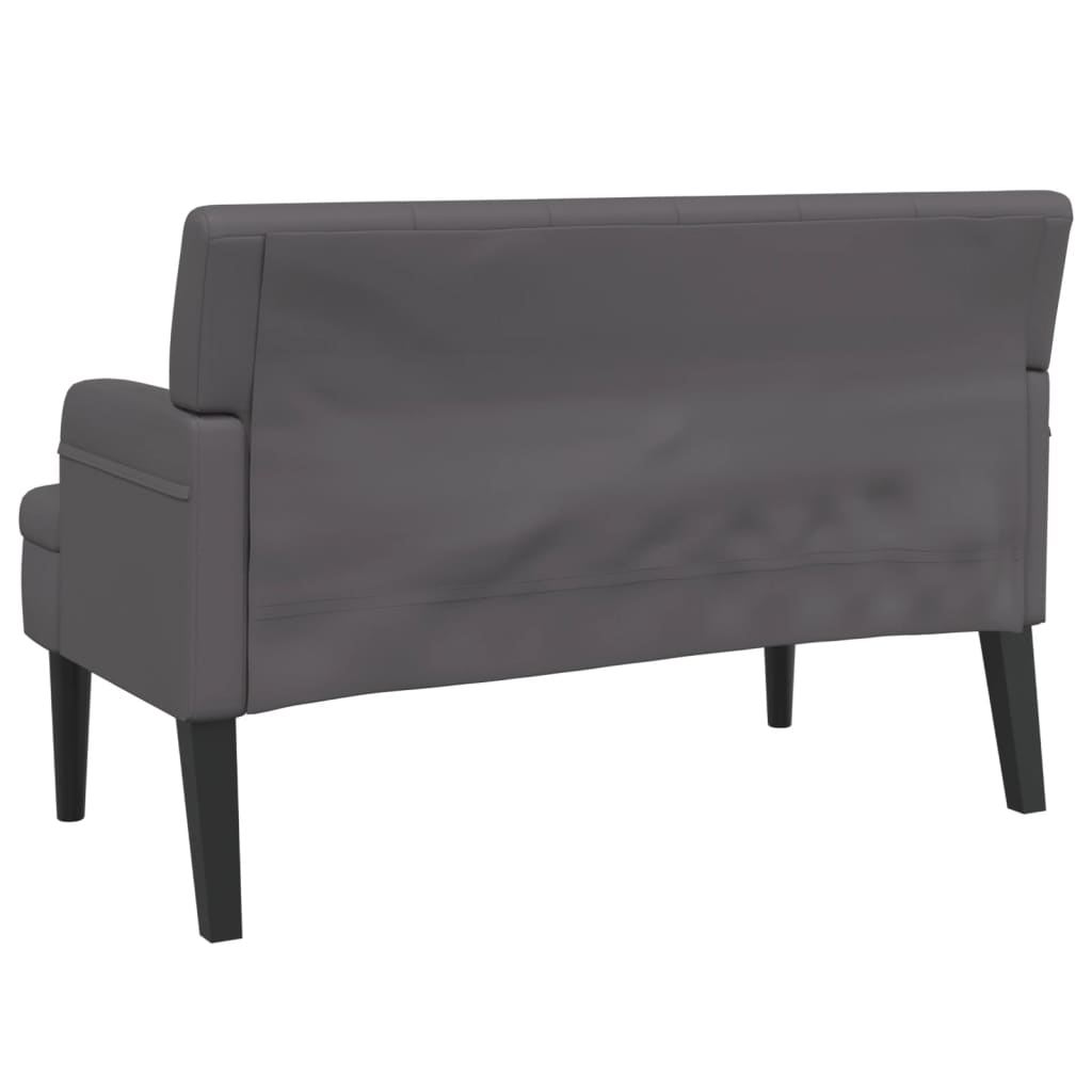 vidaXL Banchetă cu spătar, gri, 112x65,5x75 cm, piele ecologică