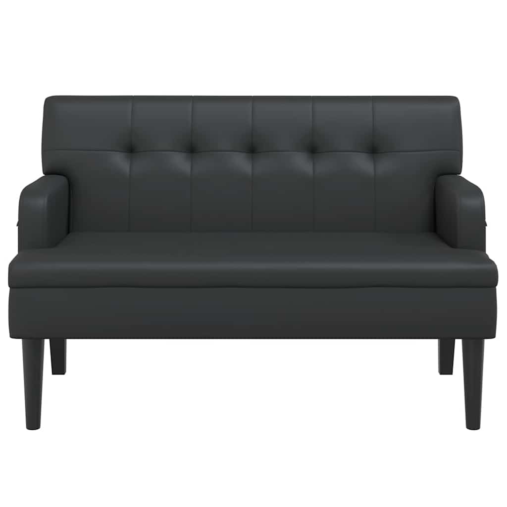 vidaXL Bancă cu spătar negru 112x65,5x75 cm piele ecologică