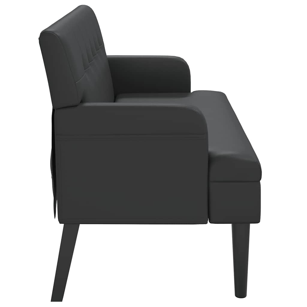 vidaXL Bancă cu spătar negru 112x65,5x75 cm piele ecologică