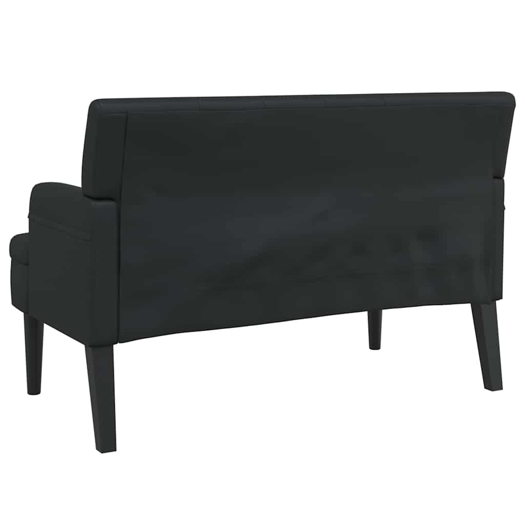vidaXL Bancă cu spătar negru 112x65,5x75 cm piele ecologică