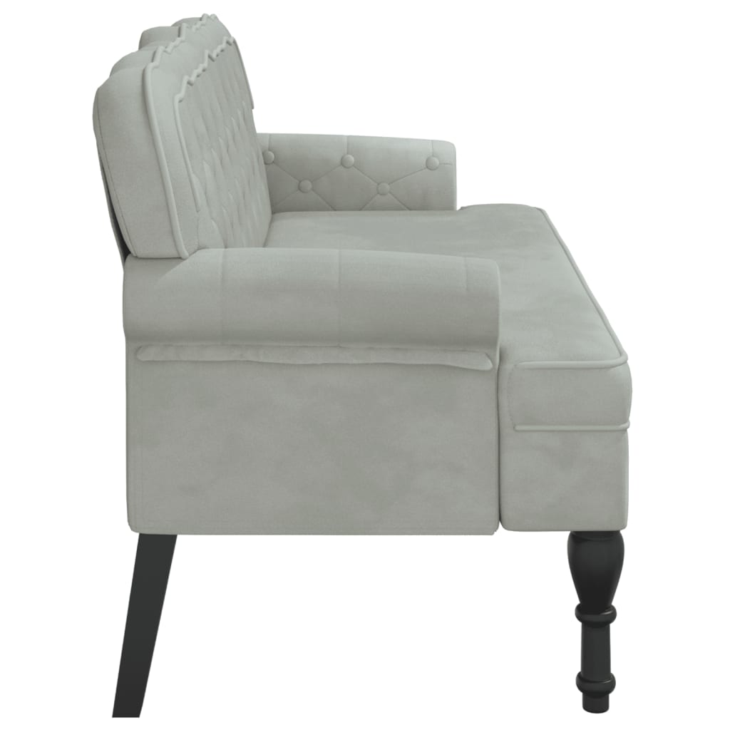 vidaXL Banchetă cu spătar, gri deschis, 119,5x64,5x75 cm, catifea vidaXL Banchetă cu spătar, gri deschis, 119,5x64,5x75 cm, catifea