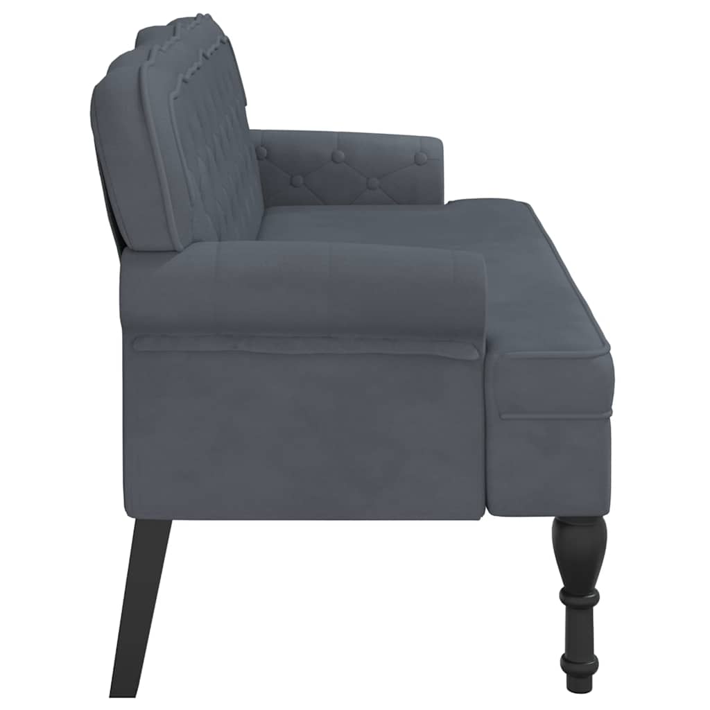 vidaXL Banchetă cu spătar, gri închis, 119,5x64,5x75 cm, catifea vidaXL Banchetă cu spătar, gri închis, 119,5x64,5x75 cm, catifea